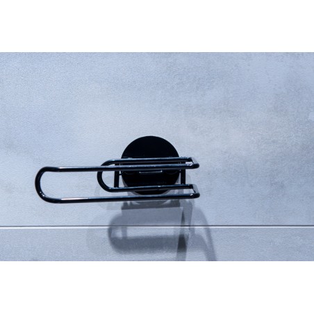 Drôtený držiak toaletného papiera na nalepenie 3M, čierna farba