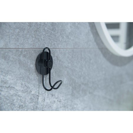 Drátěný věšák na stěnu na nalepení 3M, černá barva