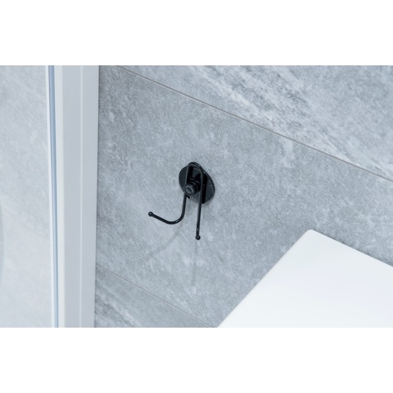 Drátěný věšák na stěnu na nalepení 3M, černá barva