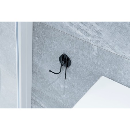 Drátěný věšák na stěnu na nalepení 3M, černá barva