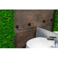 Drôtený držiak toaletného papiera na nalepenie 3M, čierna farba