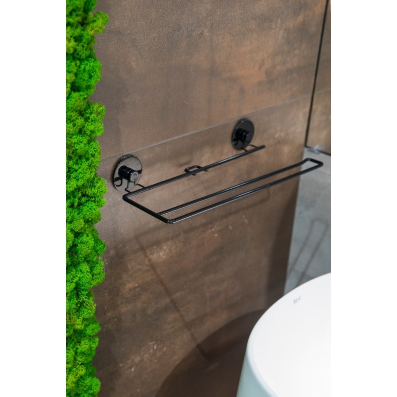 Drátěný držák toaletního papíru na nalepení 3M, černá barva