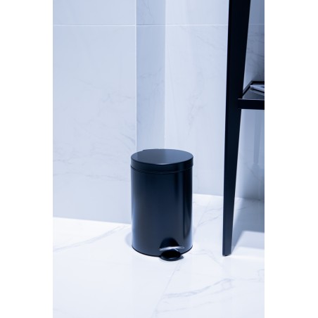 Pedálový odpadkový kôš 5l, kov, čierna farba