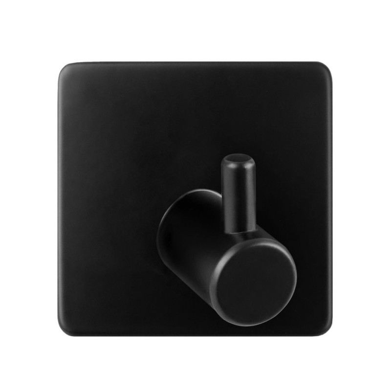 Věšák na stěnu na nalepení 3M, kov, černá barva