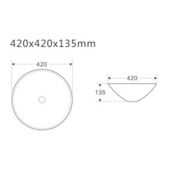 Skleněné umyvadlo na desku BREDA 42×13,5 cm