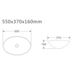 Skleněné umyvadlo na desku DEVENTER 55×37×16 cm