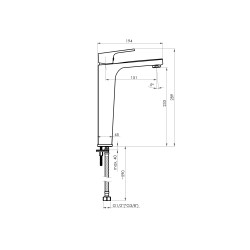 Umyvadlová vysoká baterie MODENA-18D černá-růžově zlatá