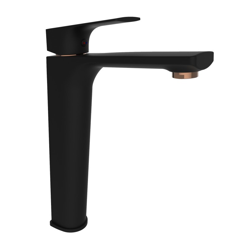 Umyvadlová vysoká stojánková baterie MODENA-18 černá - zlatá