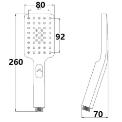 Hranatá sprchová 3-polohová růžice RETTANGOLO