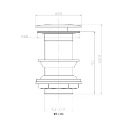 Výpusť CLICK-CLACK pro umyvadla bez přepadu ALFRED