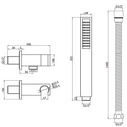 Vývod zo steny pre sprchu s držiakom RE337S