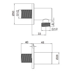 Vývod zo steny pre sprchu s držiakom RE337S