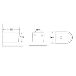 Závěsný bidet OVALE BASSO II
