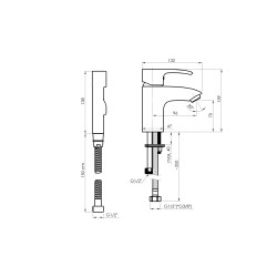 Umyvadlová baterie s bidetovou sprškou TRENTO-17