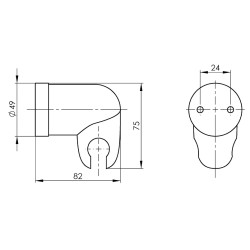 Otočný držák sprchové růžice RONDO