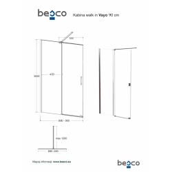 Walk-in sprchový kout VAYO BLACK