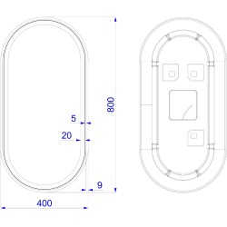 Zrcadlo s osvětlením ERFURT BLACK