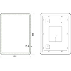 Zrcadlo s LED osvětlením BORKEN BLACK