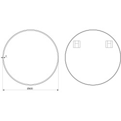 Zrcadlo bez osvětlení REISA BLACK