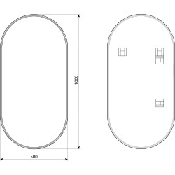 Zrcadlo bez osvětlení NEBRA BLACK