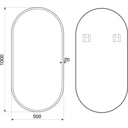 Zrcadlo bez osvětlení LEBUS BLACK