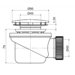 Vaničkový sifon P-1440P-50/60 DN40