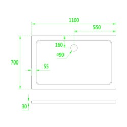 Obdelníková mramorová sprchová vanička VENETS