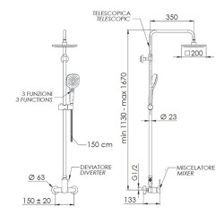 Nástěnný sprchový set ARNO