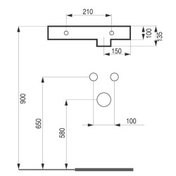 Umývátko PICCOLO MINI 37,5 × 24,5 × 13,5 cm