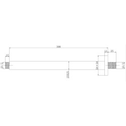 Držiak hlavovej sprchy zo stropu, hranatý