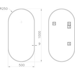 Zrcadlo bez osvětlení BRANDIS GOLD