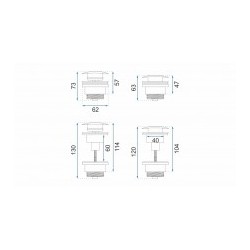 Umývadlový click/clack výpust, univerzálny, chróm