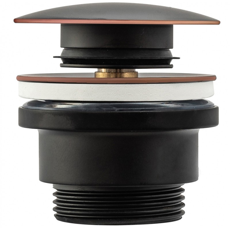 Umývadlový click/clack výpust, univerzálny, čierna s patinou