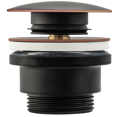 Umyvadlová click/clack výpusť, univerzální, černá s patinou