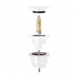 Umývadlový click/clack výpust, univerzálny, biely