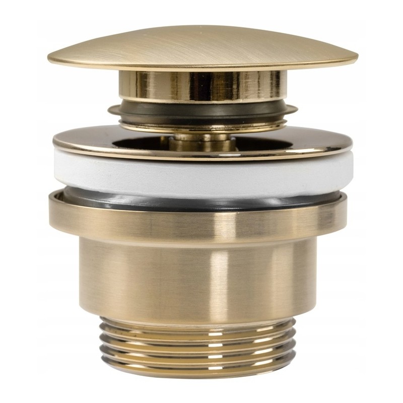 Umývadlový click/clack výpust, univerzálny, zlatý matný-brúsený