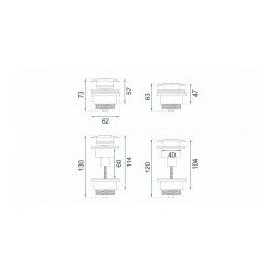 Umyvadlová click/clack výpusť, univerzální, zlatá matná-broušená