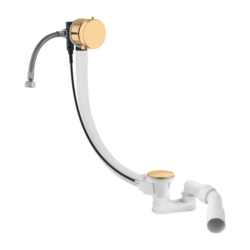 Vanový sifon s napouštěním přes přepad, zlatá barva