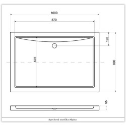 ALPINA STONE EFFECT, obdélníková sprchová vanička akrylátová
