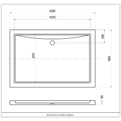ALPINA STONE EFFECT, obdélníková sprchová vanička