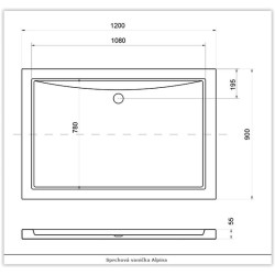 ALPINA STONE EFFECT, obdĺžniková sprchová vanička