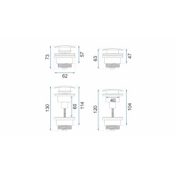 Umývadlový kovový sifón s click/clack zátkou, univerzálny, čierna s patinou