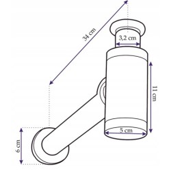 Umývadlový kovový sifón s click/clack zátkou, univerzálny, čierna s patinou