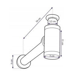 Umyvadlový kovový sifon s click/clack zátkou, univerzální, zlatá matná-broušená