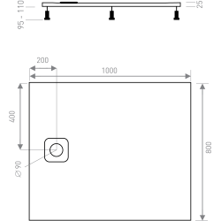Obdĺžniková vanička z liateho mramoru KERMEN
