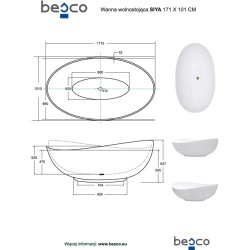 Volně stojící vana SIYA Glam - stříbrná