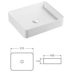 Keramické umyvadlo na desku TRANI 51×40,5×11 cm