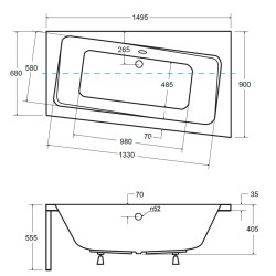 Asymetrická vana ASTI