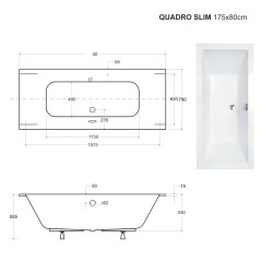 Obdélníková vana QUADRO SLIM