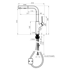Dřezová baterie BONA-35 chrom
